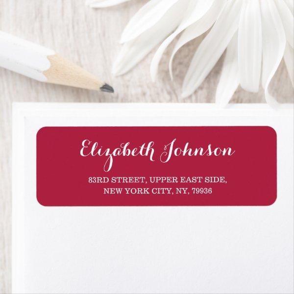 Create Custom Elegant Dark Magenta Return Address Label