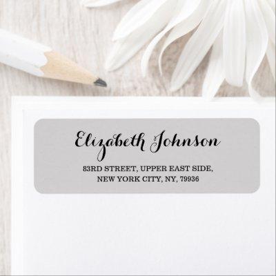 Create Custom Modern Elegant Gray Return Address Label