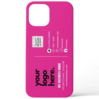 Create Own CERISE PINK QR CODE  Logo  iPhone 12 Pro Max Case