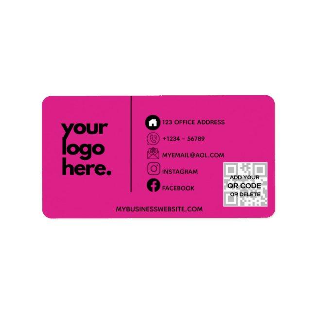 Create Own CERISE PINK QR CODE Logo Label