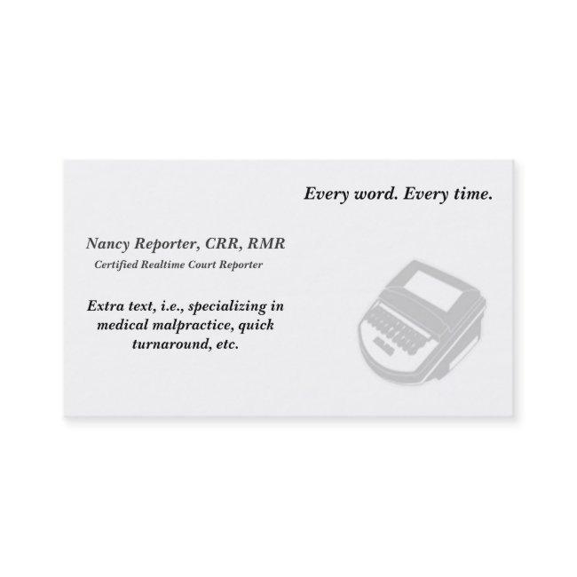 Create Your Own Court Reporter