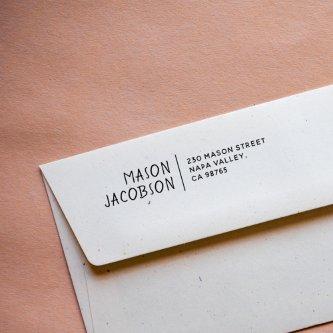 Create Your Own Custom Minimalist Return Address Rubber Stamp