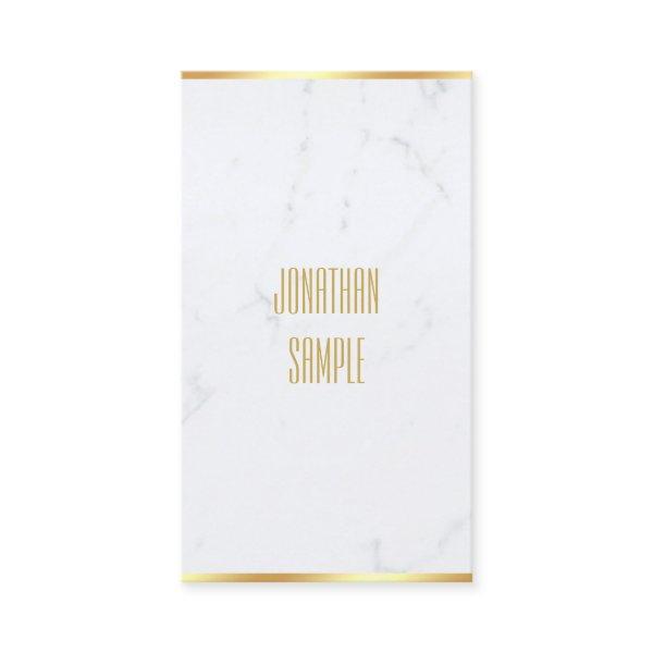 Create Your Own Elegant White Marble Gold Text