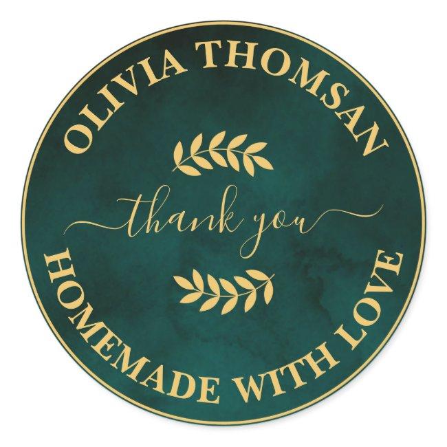Create Your Own Homemade With Love Thank you Classic Round Sticker