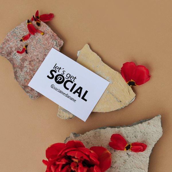 Create your own Let´s get social on Pinterest Rubber Stamp