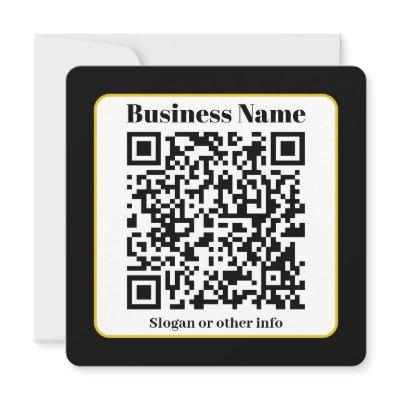 Create Your Own QR Code | Black White Gold Border