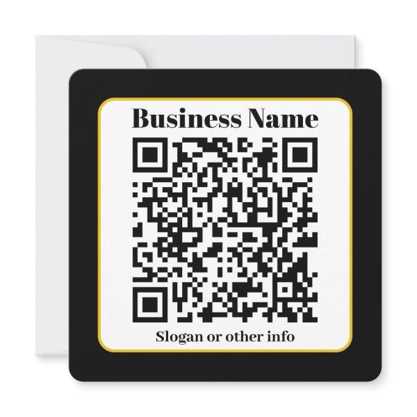 Create Your Own QR Code | Black White Gold Border