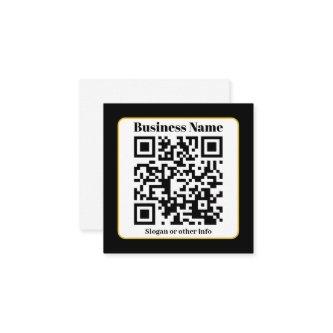 Create Your Own QR Code | Black White Gold Border Enclosure Card