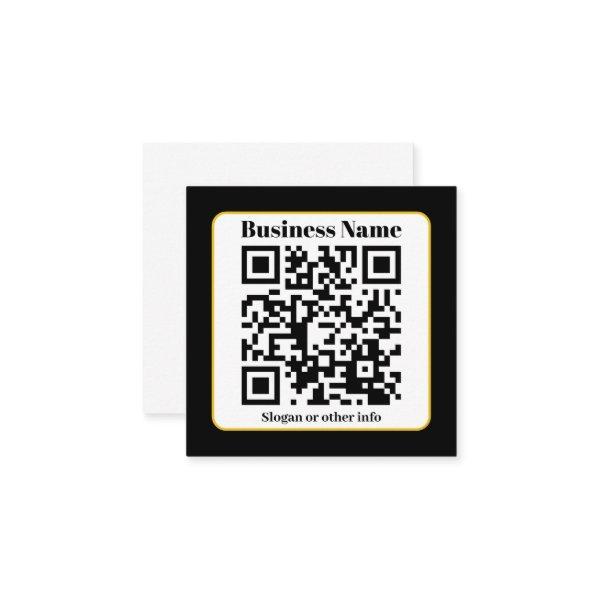 Create Your Own QR Code | Black White Gold Border Enclosure Card
