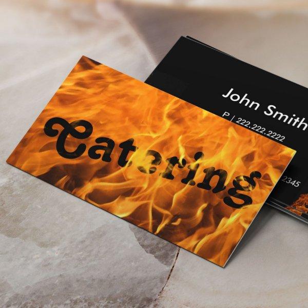 Creative Burning Fire Typography Catering