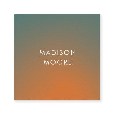Creative Colorful Teal Orange Gradient Ombré  Square