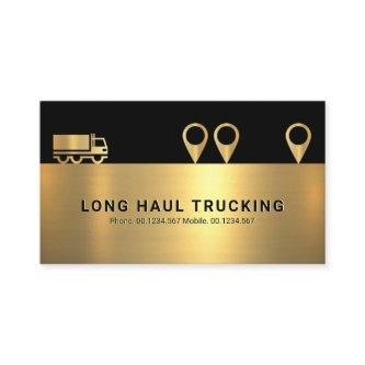 Creative Gold Truck Location Icon Emboss Letters