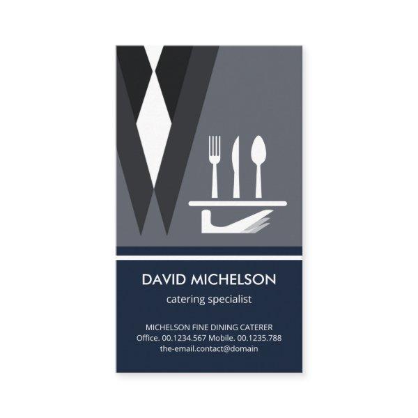 Creative Grey Suit Cutlery Waiter Food Server