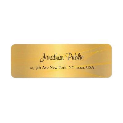Creative Hand Script Name Gold Look Elegant Modern Label