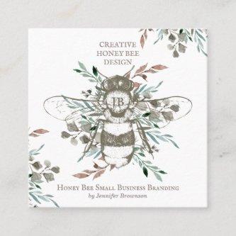 Creative Honey Bee Apiary Vintage Square