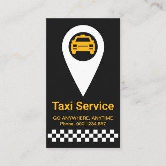 Creative Location Icon Yellow Taxi Cab Driver