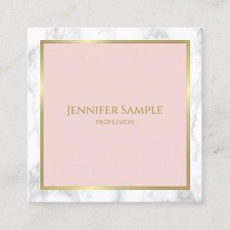 Creative Marble Gold Blush Pink Modern Template Square