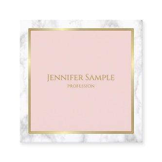 Creative Marble Gold Blush Pink Modern Template Square