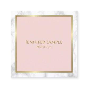 Creative Marble Gold Blush Pink Modern Template Square