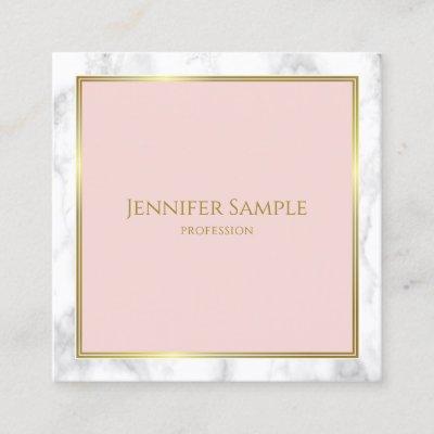 Creative Marble Gold Blush Pink Modern Template Square