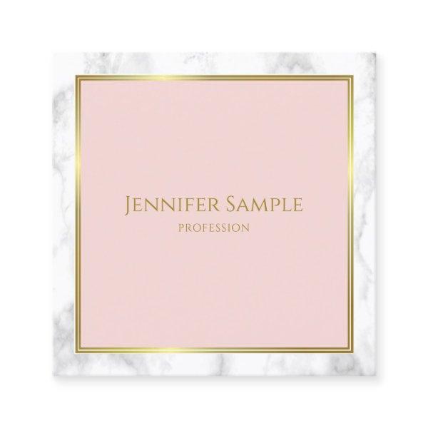 Creative Marble Gold Blush Pink Modern Template Square