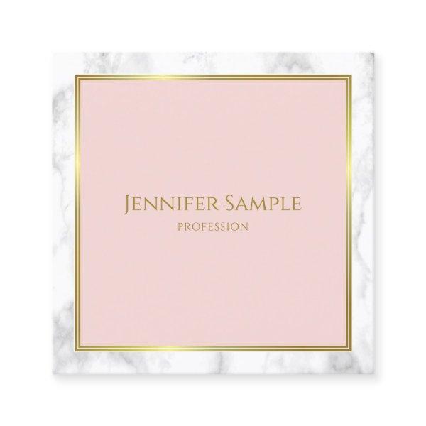 Creative Marble Gold Blush Pink Modern Template Square