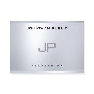 Creative Monogram Silver Look Clean Modern Plain