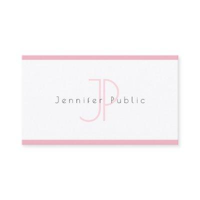 Creative Simple Modern Minimalist Pink White Plain