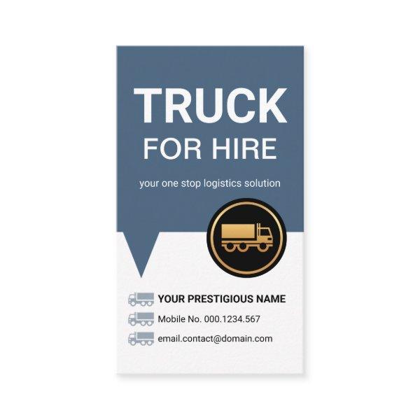 Creative Speech Box Motif Truck Icon Trucker