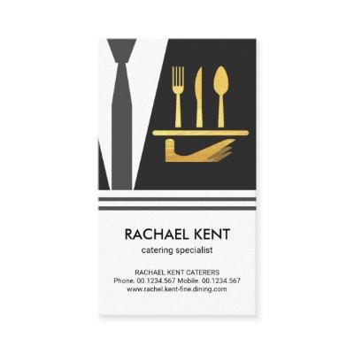 Creative Waiter Suit Apron Serving Plate Cutlery
