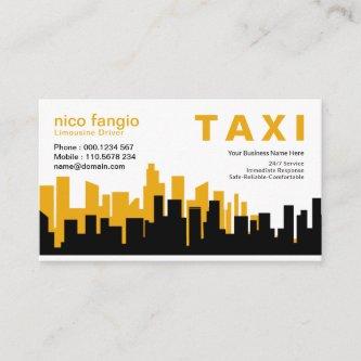Creative Yellow Building Silhouette Taxi Service