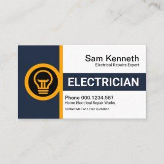 Creative Yellow Bulb Signage Electrical Contractor