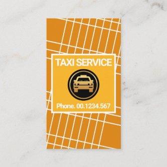 Creative Yellow Taxi Grid Line Routes Cab Driver