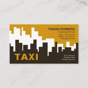 Creative Yellow Urban City Skyline Silhouette Taxi