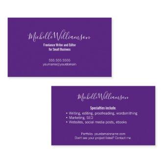 Creatives Freelancer Entrepreneur 2-Sided Purple