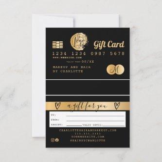 Credit card black gold foil gift card