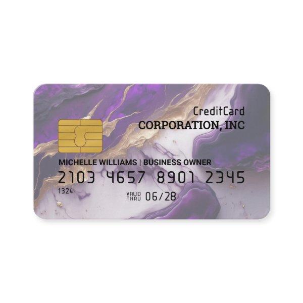 Credit Card | Gold Violet Marble