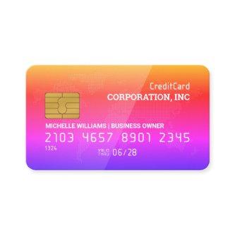 Credit Card | Red Gloss | Map of The World