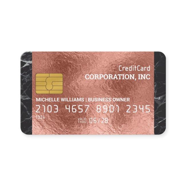 Credit Card | Rose Gold Foil | Marble Trim