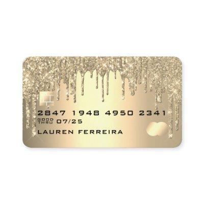 Credit Card Style Gold Glitter Drips
