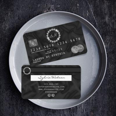 Credit Card Style Silver Diamond monogram