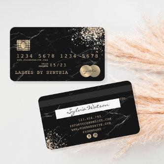 Credit Card Styled Black Marble  Gold