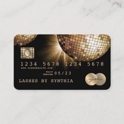 Credit Card Styled Gold Disco Ball GQR Code