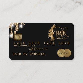 Credit Card Styled Gold Hair Stylist