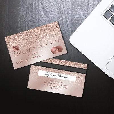 Credit Card Styled Rose Gold Confetti