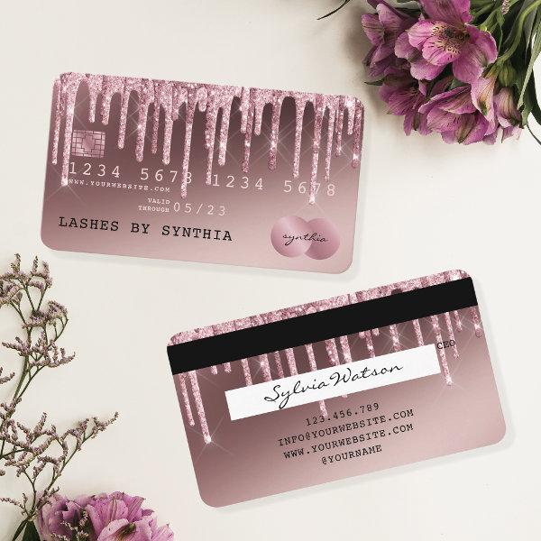 Credit Card Styled Rose Gold Dripping Gold