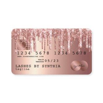 Credit Card Styled Rose Gold Glitter Drips
