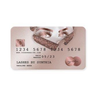 Credit Card Styled Rose Gold Long Lash thorn paper