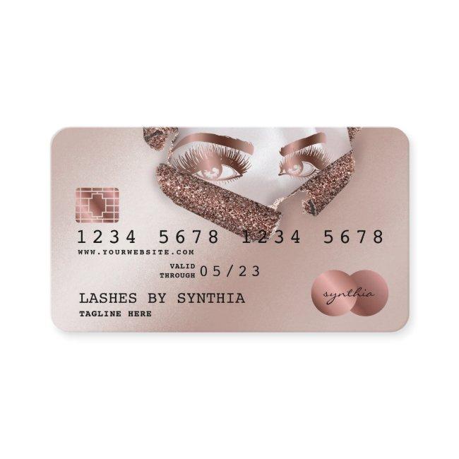 Credit Card Styled Rose Gold Long Lash thorn paper