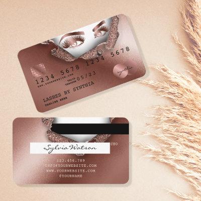Credit Card Styled Rose Gold Long Lash thorn paper